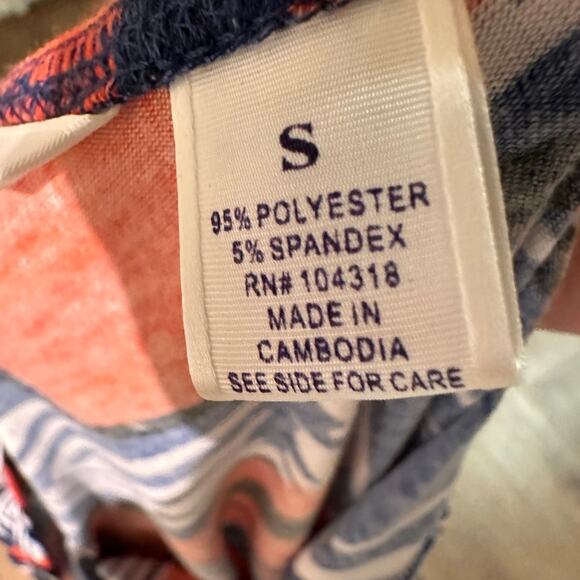 NWT Derek Heart One-Shoulder Geometric Dress in Orange and Navy Size S - Picture 6 of 6